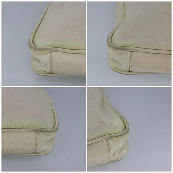 PRADA Tote Bag Nylon White Silver Auth 99539 - Picture 14 of 16